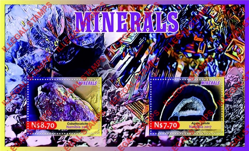 Namibia 2017 Minerals Illegal Stamp Souvenir Sheet of 2