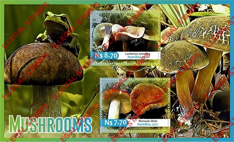 Namibia 2017 Mushrooms Illegal Stamp Souvenir Sheet of 2