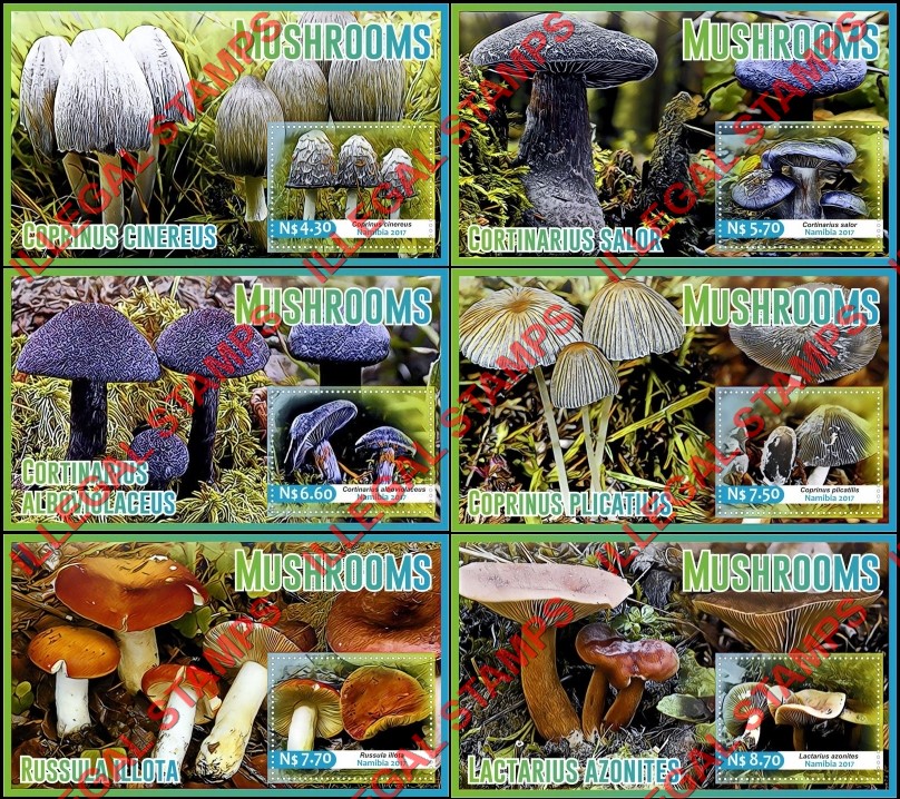 Namibia 2017 Mushrooms Illegal Stamp Souvenir Sheets of 1