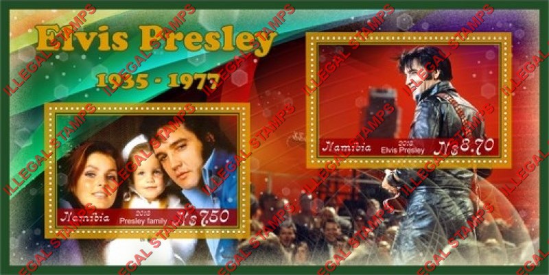 Namibia 2018 Elvis Presley Illegal Stamp Souvenir Sheet of 2