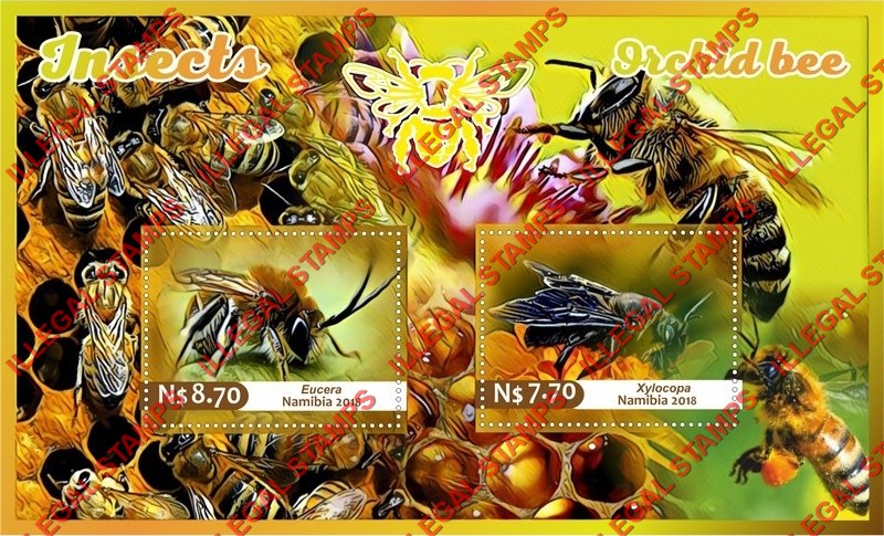Namibia 2018 Insects Illegal Stamp Souvenir Sheet of 2