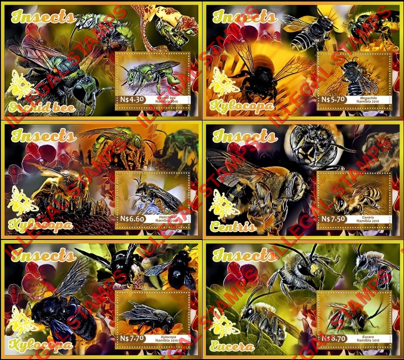 Namibia 2018 Insects Illegal Stamp Souvenir Sheets of 1