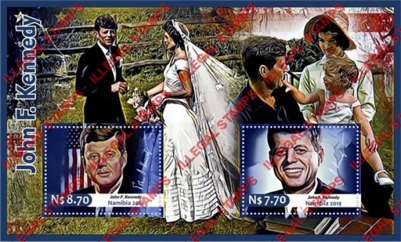 Namibia 2018 John F. Kennedy Illegal Stamp Souvenir Sheet of 2