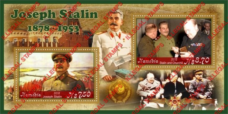 Namibia 2018 Joseph Stalin (different) Illegal Stamp Souvenir Sheet of 2