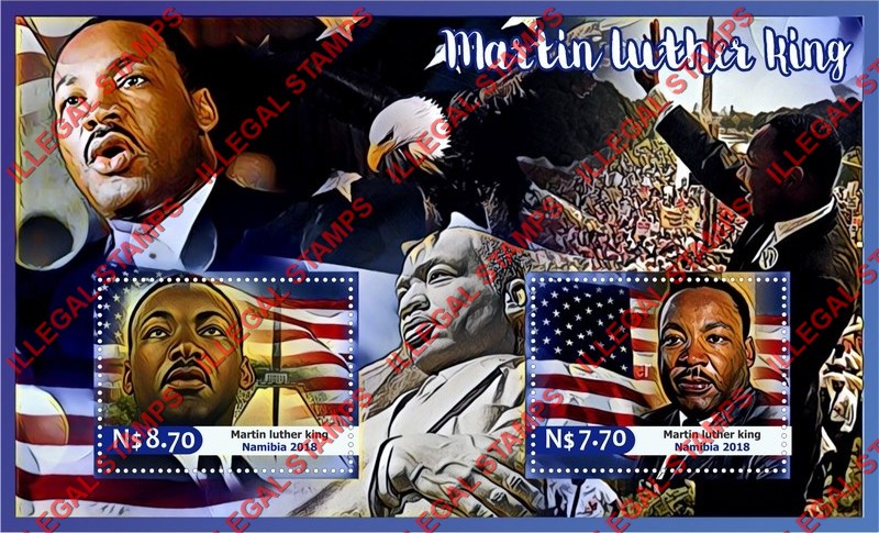 Namibia 2018 Martin Luther King Illegal Stamp Souvenir Sheet of 2