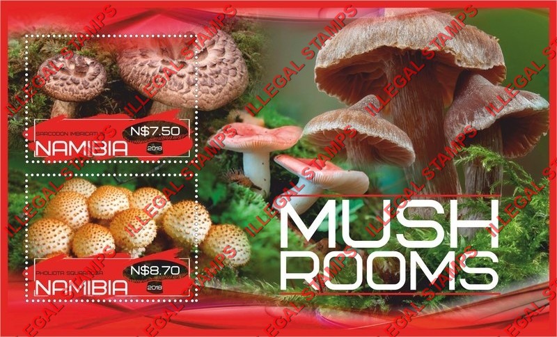 Namibia 2018 Mushrooms Illegal Stamp Souvenir Sheet of 2