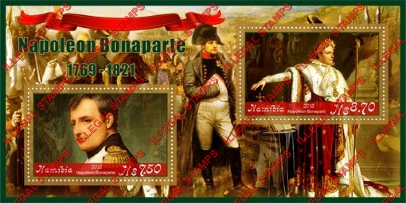 Namibia 2018 Napoleon Bonaparte (different) Illegal Stamp Souvenir Sheet of 2