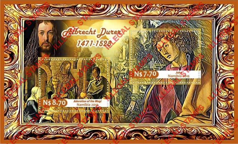 Namibia 2018 Paintings by Albrecht Durer (different) Illegal Stamp Souvenir Sheet of 2