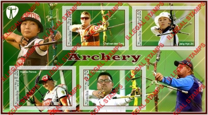 Namibia 2019 Archery Illegal Stamp Souvenir Sheet of 4