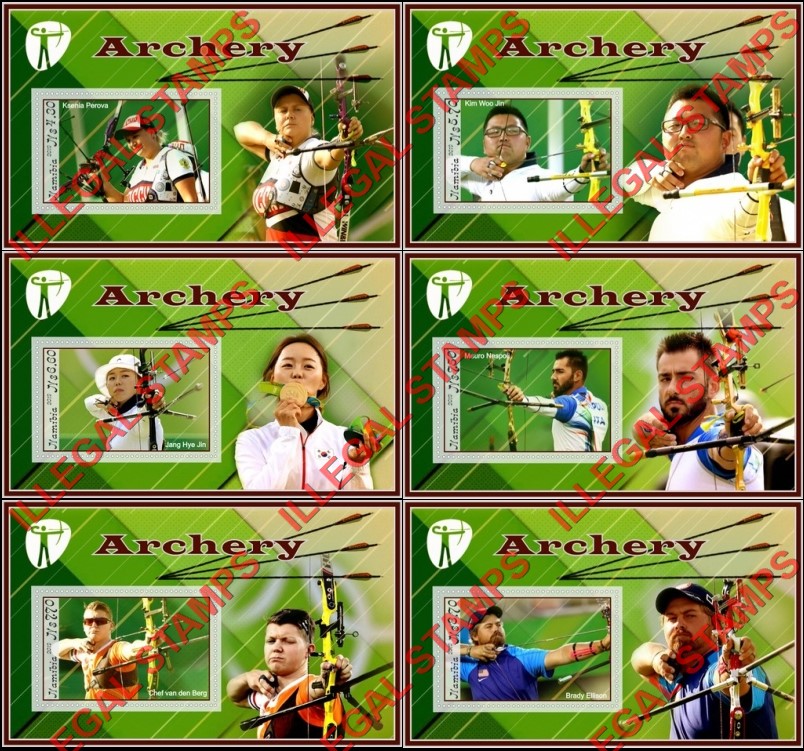Namibia 2019 Archery Illegal Stamp Souvenir Sheets of 1