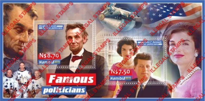 Namibia 2019 Famous Politicians Illegal Stamp Souvenir Sheet of 2