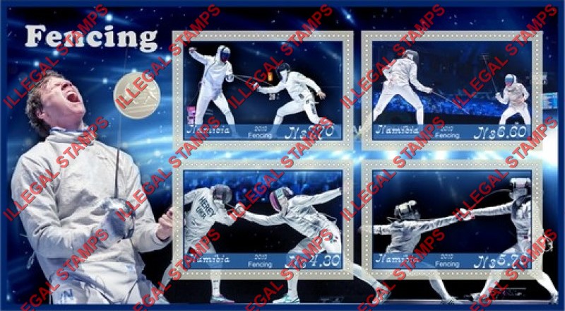 Namibia 2019 Fencing Illegal Stamp Souvenir Sheet of 4