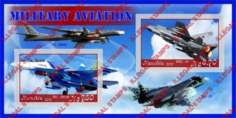 Namibia 2019 Military Aviation Illegal Stamp Souvenir Sheet of 2