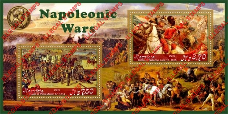 Namibia 2019 Napoleonic Wars Illegal Stamp Souvenir Sheet of 2