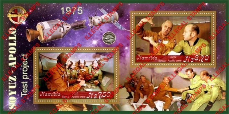 Namibia 2019 Space Soyuz-Apollo Crew Illegal Stamp Souvenir Sheet of 2