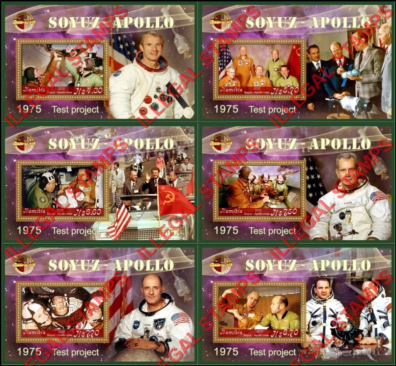Namibia 2019 Space Soyuz-Apollo Crew Illegal Stamp Souvenir Sheets of 1