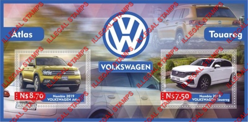 Namibia 2019 Volkswagen Cars Illegal Stamp Souvenir Sheet of 2