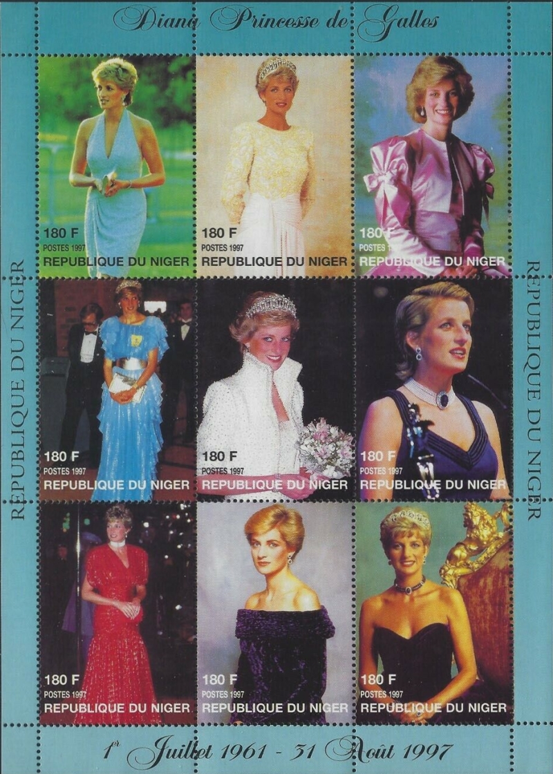 Niger 1997 Princess Diana in Designer Dresses Scott Catalog No. 945