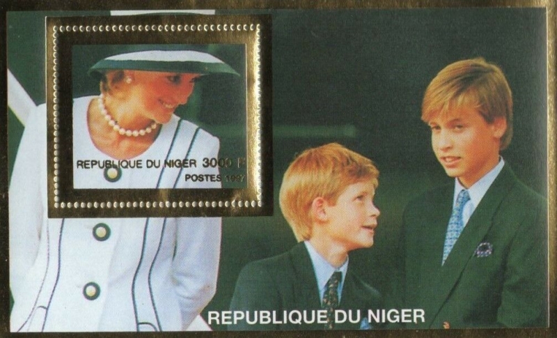 Niger 1997 Princess Diana and Sons Photo Souvenir Sheet of 1