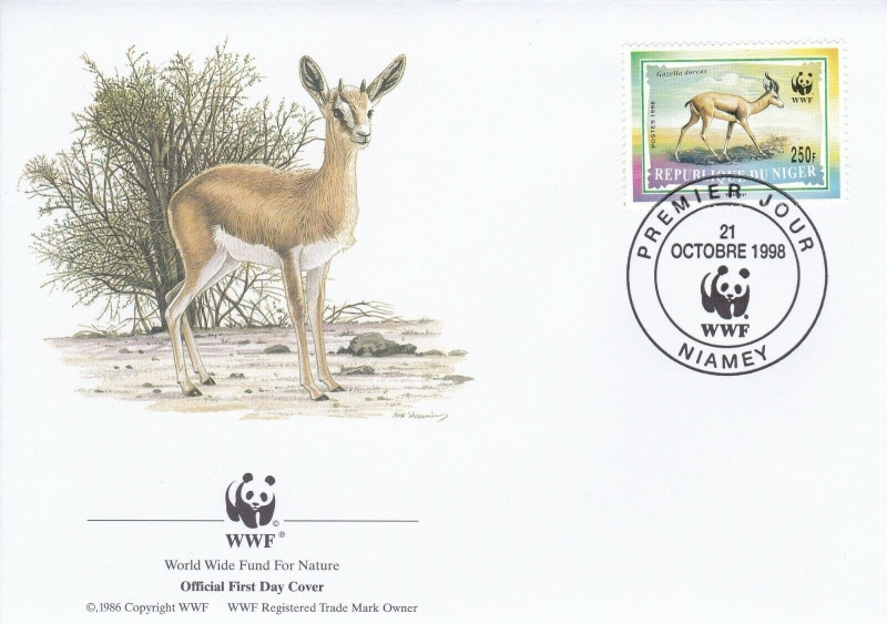 Niger 1998 Gazella World Wildlife Fund (WWF) on Genuine First Day Cover