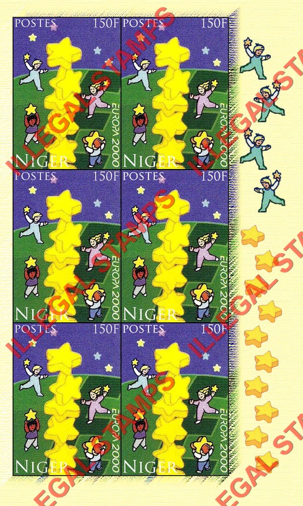 Niger 2000 EUROPA Illegal Stamp Block