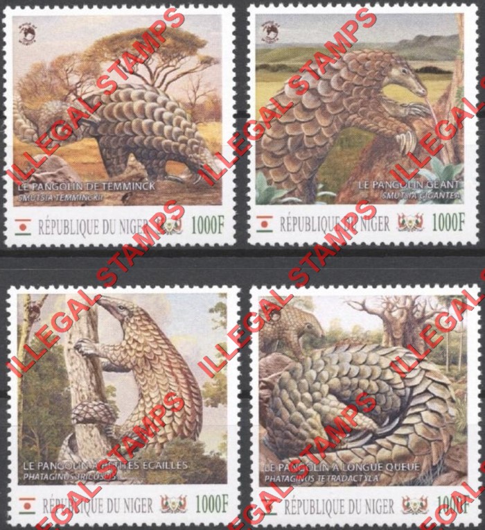 Niger 2012 Animals Armadillos WW Illegal Stamp Set of 4