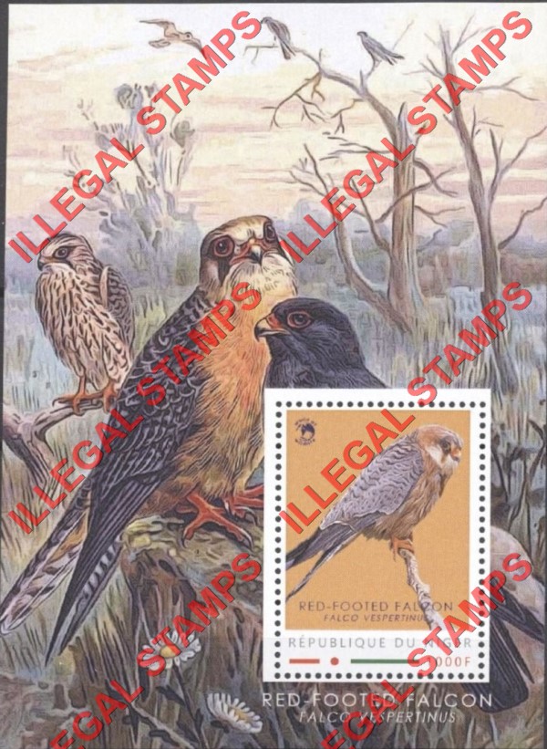 Niger 2012 Animals Birds of Prey Red-footed Falcon WW Illegal Stamp Souvenir Sheet of 1