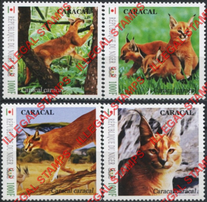 Niger 2012 Animals Caracals WW Illegal Stamp Set of 4