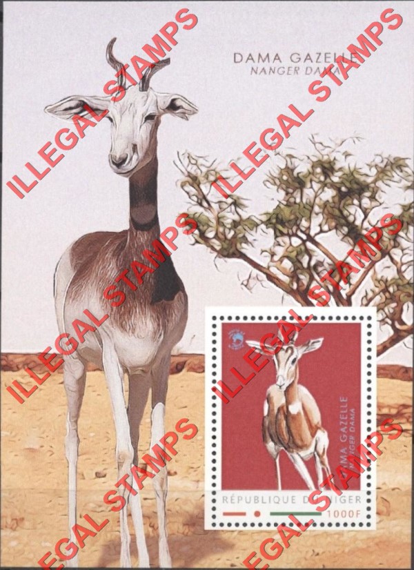 Niger 2012 Animals Gazelle WW Illegal Stamp Souvenir Sheet of 1