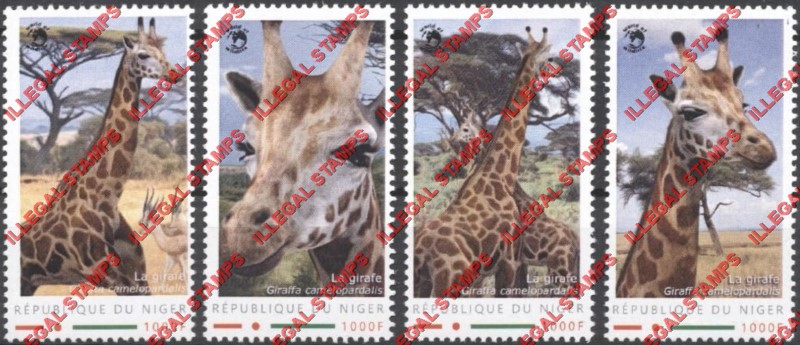 Niger 2012 Animals Giraffes WW Illegal Stamp Set of 4