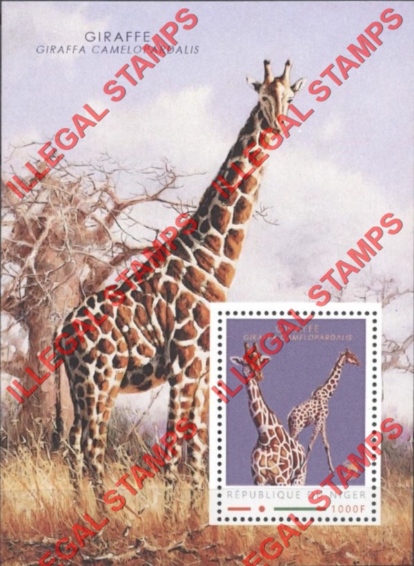 Niger 2012 Animals Giraffes WW Illegal Stamp Souvenir Sheet of 1