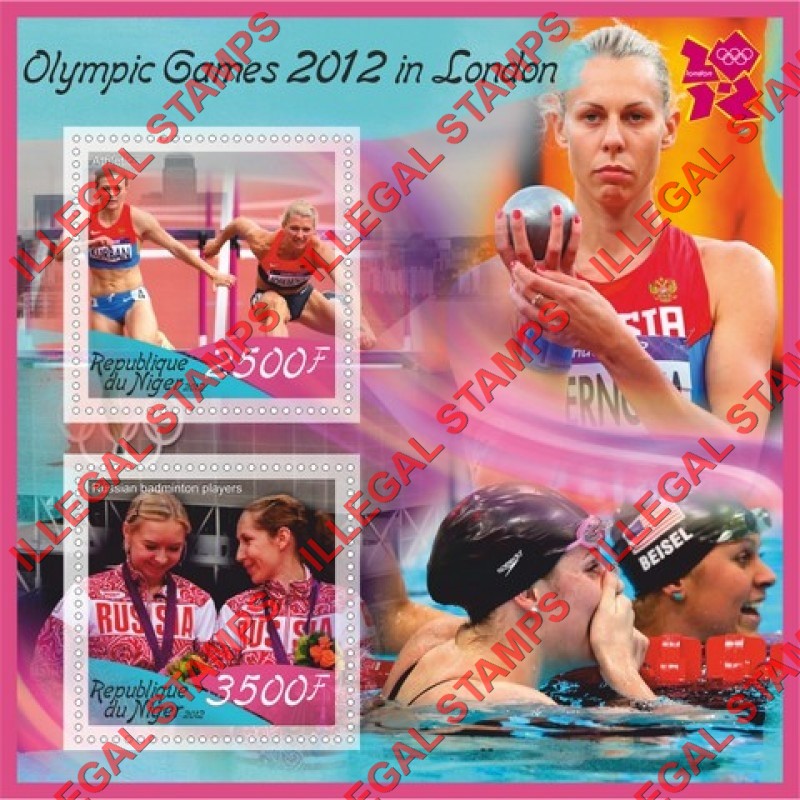Niger 2012 Olympic Games in London Illegal Stamp Souvenir Sheet of 2