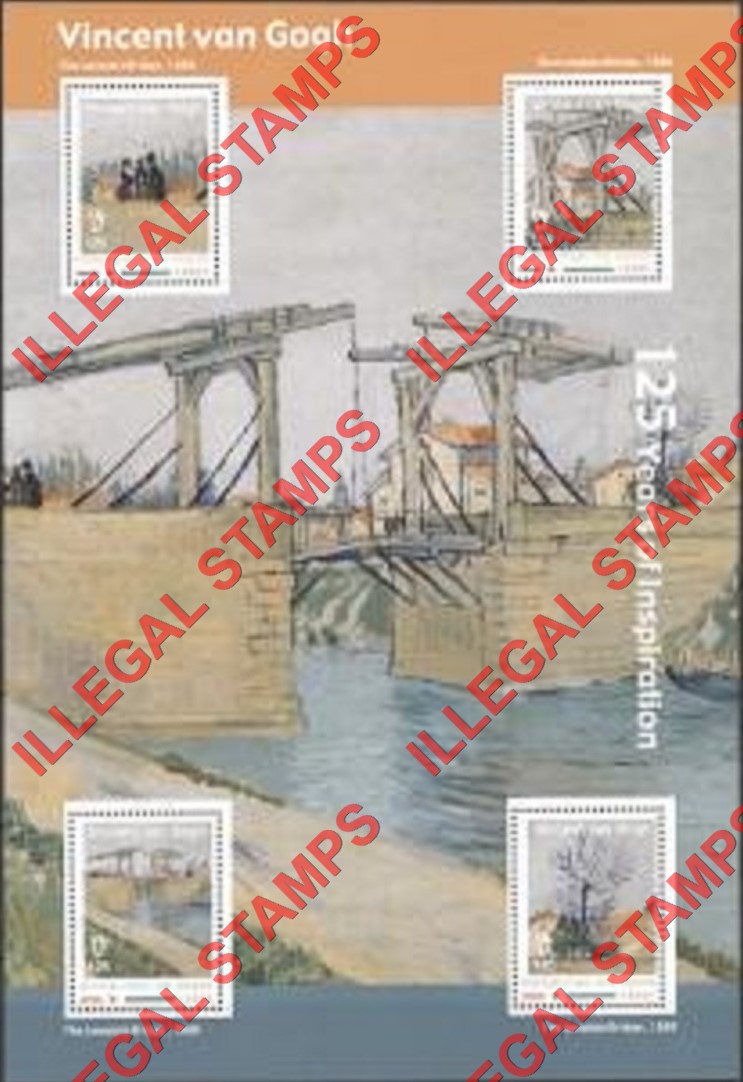 Niger 2012 Paintings by Vincent Van Gogh Illegal Stamp Souvenir Sheets of 4 (Part 6)