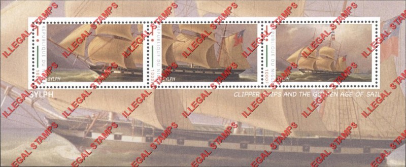 Niger 2012 Sailing Ships Sylph Illegal Stamp Souvenir Sheet of 3