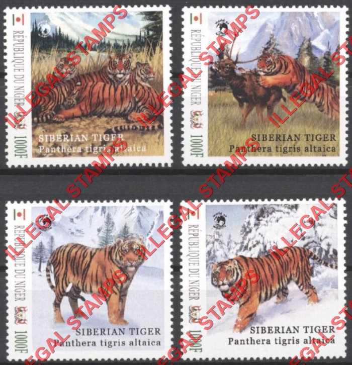 Niger 2014 Animals Tigers WW Illegal Stamp Set of 4