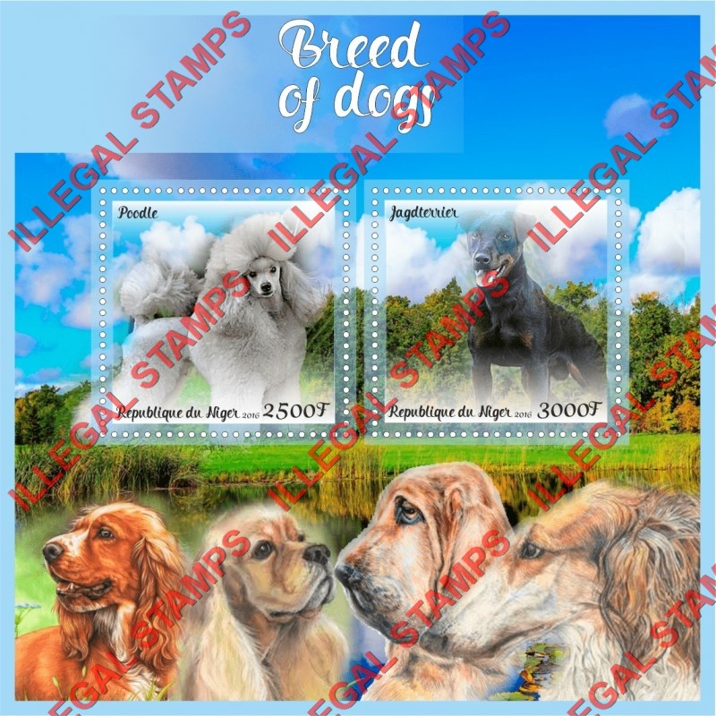 Niger 2016 Dogs Breed Illegal Stamp Souvenir Sheet of 2