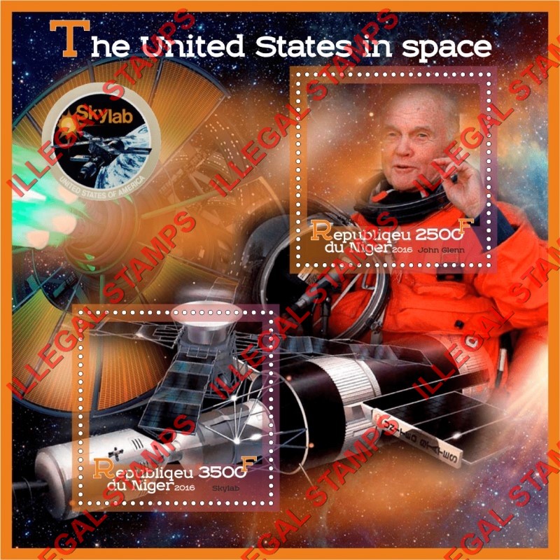 Niger 2016 Space United States Illegal Stamp Souvenir Sheet of 2