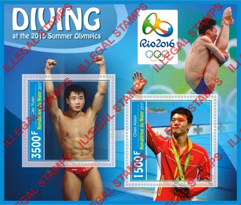 Niger 2017 Diving at the Summer Olympics in 2016 Illegal Stamp Souvenir Sheet of 2