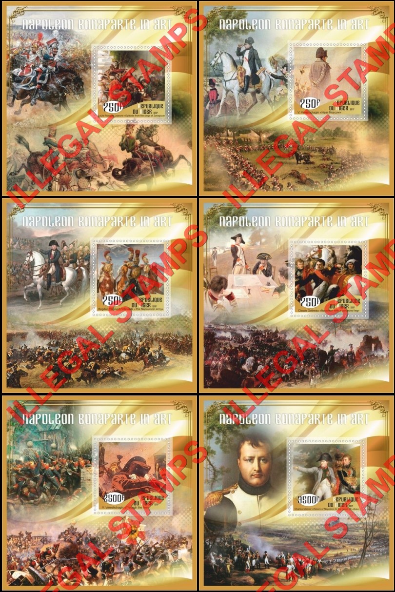 Niger 2017 Napoleon Bonaparte in Art Illegal Stamp Souvenir Sheets of 1