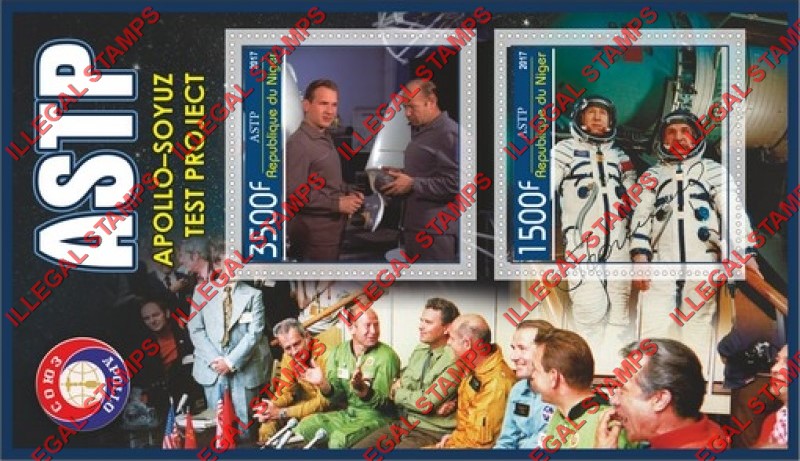 Niger 2017 Space Apollo-Soyuz Test Project Illegal Stamp Souvenir Sheet of 2