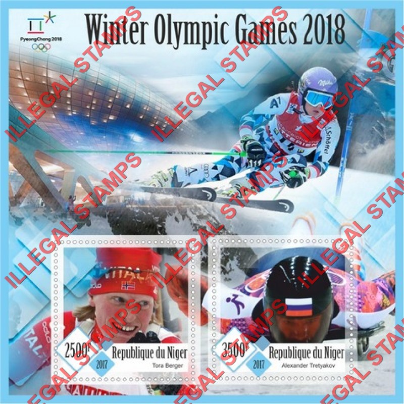 Niger 2017 Winter Olympic Games in PyeongChang 2018 Illegal Stamp Souvenir Sheet of 2