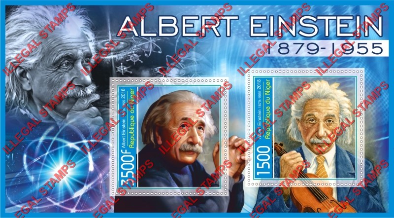 Niger 2018 Albert Einstein Illegal Stamp Souvenir Sheet of 2