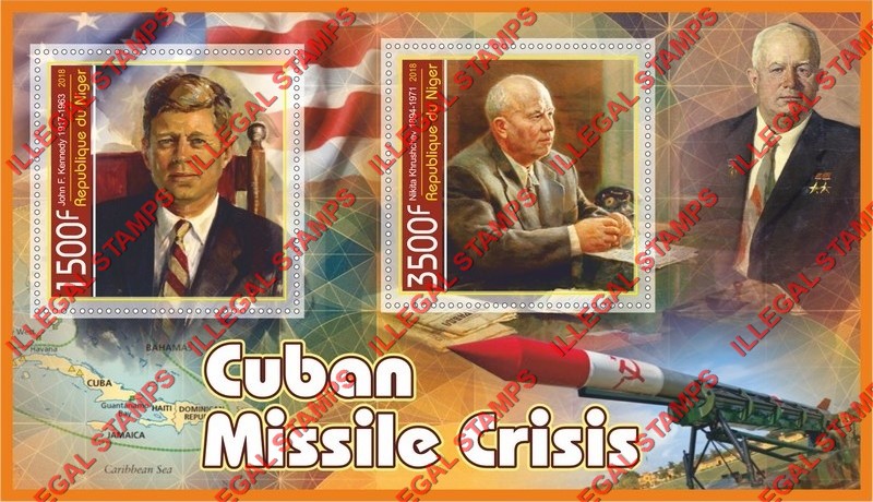 Niger 2018 Cuban Missile Crisis Illegal Stamp Souvenir Sheet of 2