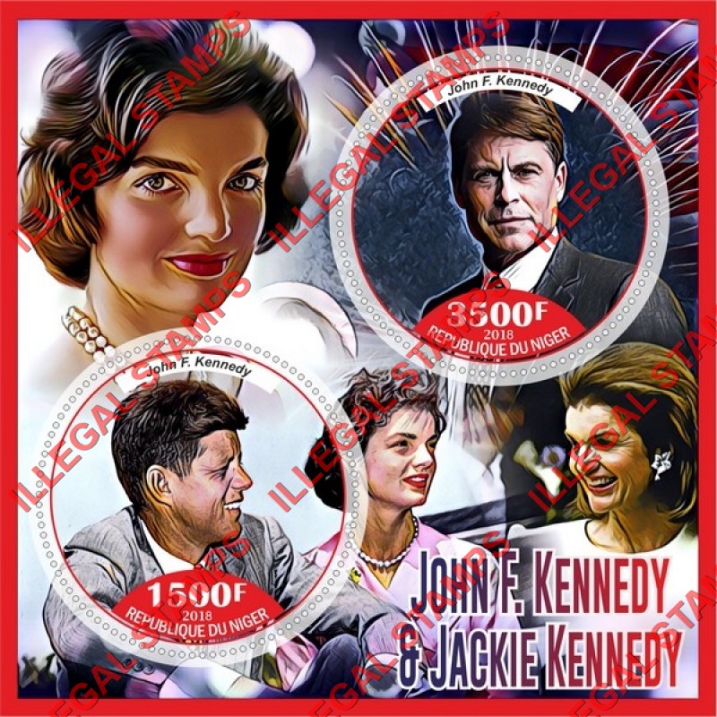 Niger 2018 John F. Kennedy and Jackie Kennedy Illegal Stamp Souvenir Sheet of 2