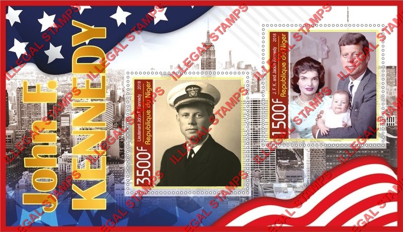 Niger 2018 John F. Kennedy (different a) Illegal Stamp Souvenir Sheet of 2