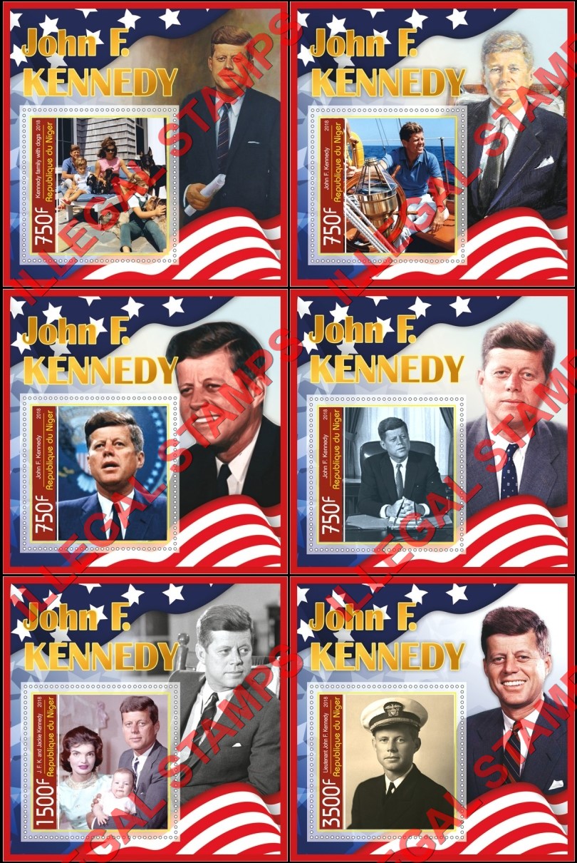 Niger 2018 John F. Kennedy (different a) Illegal Stamp Souvenir Sheets of 1