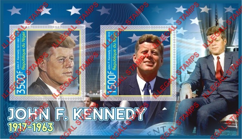 Niger 2018 John F. Kennedy (different b) Illegal Stamp Souvenir Sheet of 2