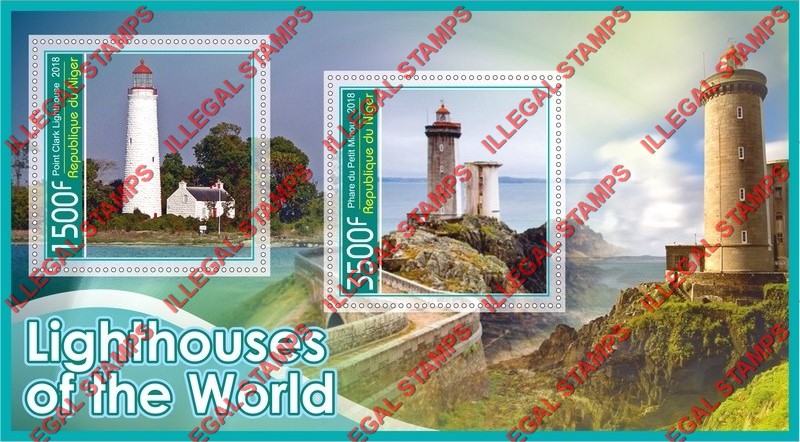 Niger 2018 Lighthouses Illegal Stamp Souvenir Sheet of 2