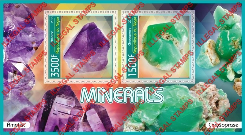 Niger 2018 Minerals Illegal Stamp Souvenir Sheet of 2