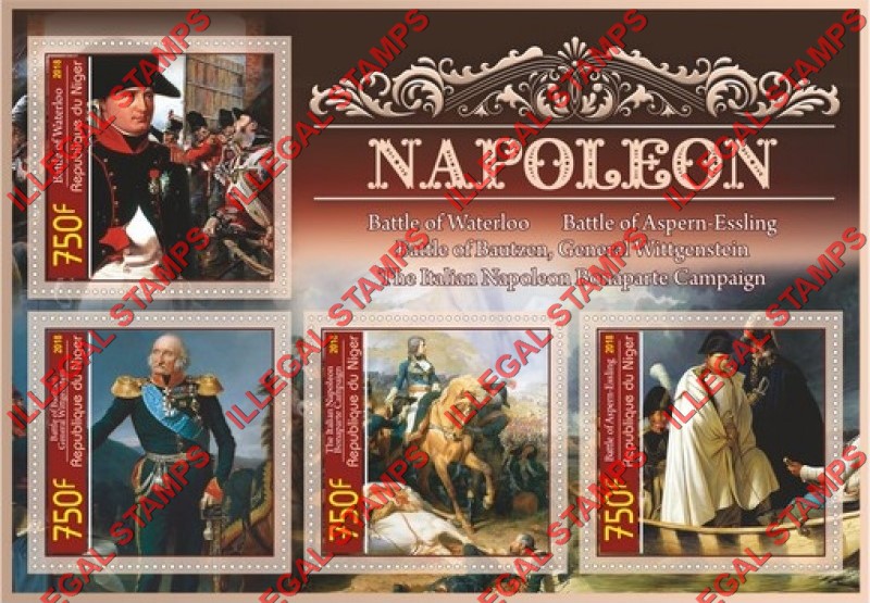Niger 2018 Napoleon Illegal Stamp Souvenir Sheet of 4